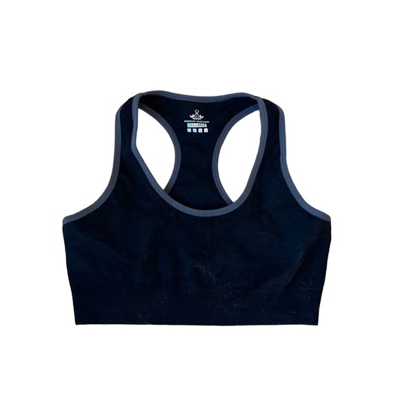 Womens PRANA Black & Gray Sports Gym Workout Bra 3XL XXXL - Picture 1 of 4